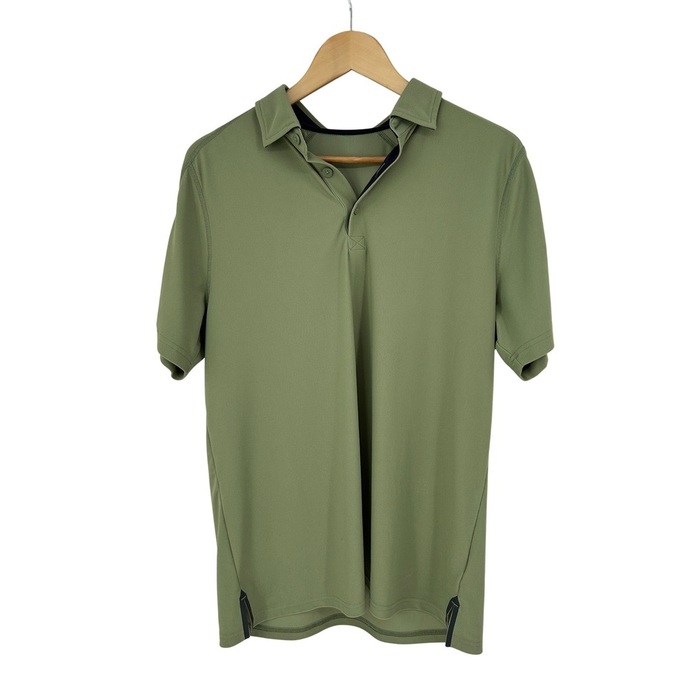 Rhone Regatta Pique Polo Shirt Mens Medium Green Short Sleeve Performance